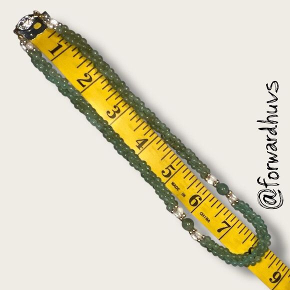 Vintage-Style Twisted Jade & Freshwater Pearl Necklace – 16” - Picture 4 of 9